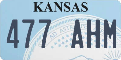 KS license plate 477AHM