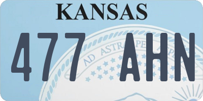 KS license plate 477AHN