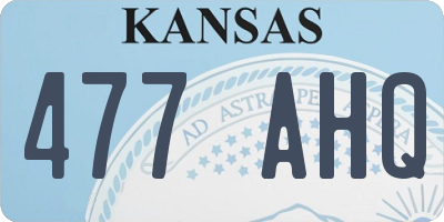 KS license plate 477AHQ