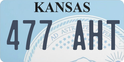 KS license plate 477AHT