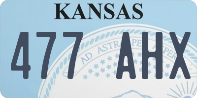 KS license plate 477AHX