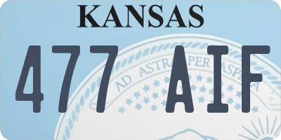 KS license plate 477AIF