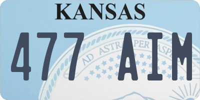 KS license plate 477AIM