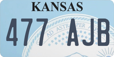 KS license plate 477AJB