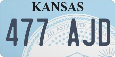 KS license plate 477AJD