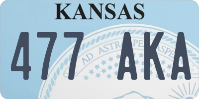 KS license plate 477AKA
