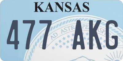 KS license plate 477AKG