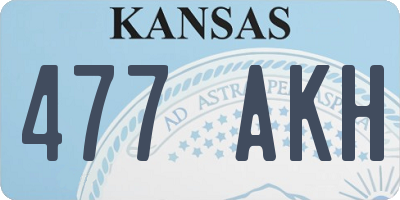 KS license plate 477AKH