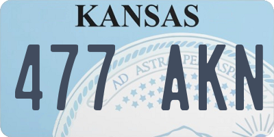 KS license plate 477AKN