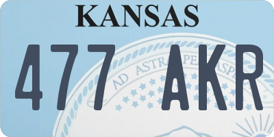 KS license plate 477AKR