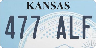 KS license plate 477ALF