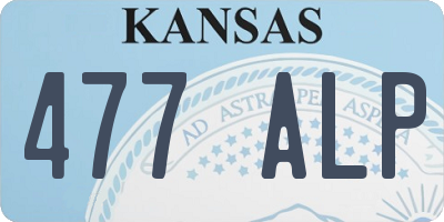 KS license plate 477ALP