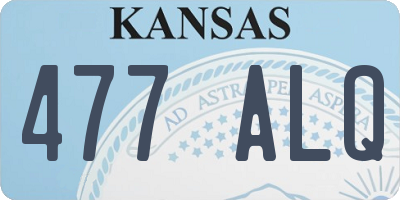 KS license plate 477ALQ