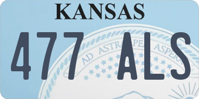 KS license plate 477ALS