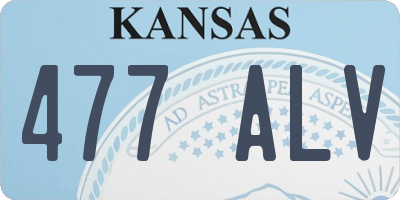 KS license plate 477ALV