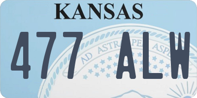 KS license plate 477ALW