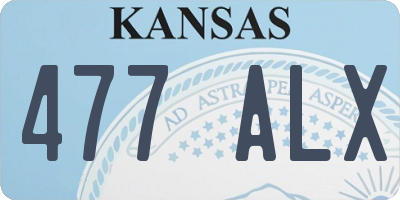 KS license plate 477ALX