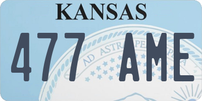 KS license plate 477AME