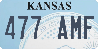 KS license plate 477AMF