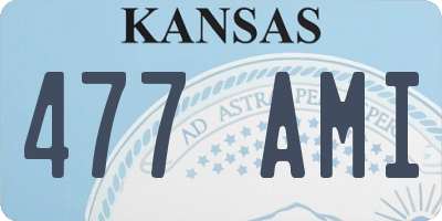 KS license plate 477AMI