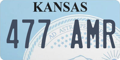 KS license plate 477AMR
