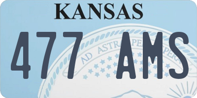 KS license plate 477AMS