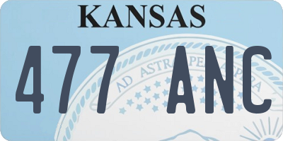 KS license plate 477ANC
