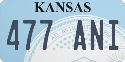 KS license plate 477ANI