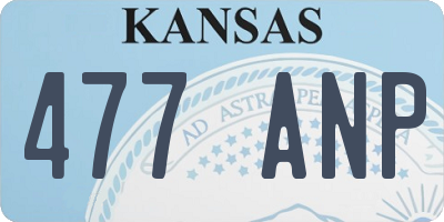 KS license plate 477ANP