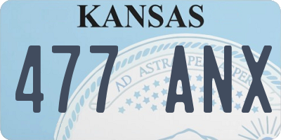 KS license plate 477ANX