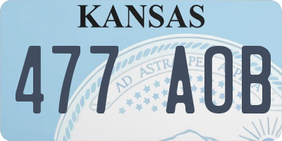 KS license plate 477AOB