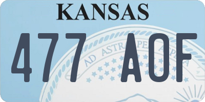 KS license plate 477AOF