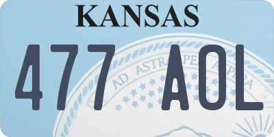 KS license plate 477AOL