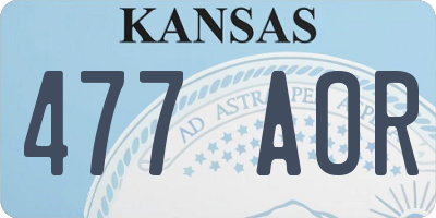 KS license plate 477AOR