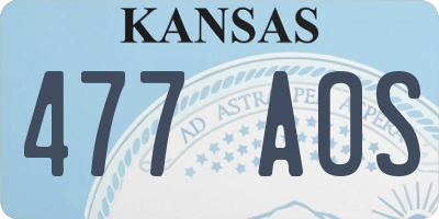 KS license plate 477AOS