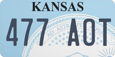KS license plate 477AOT