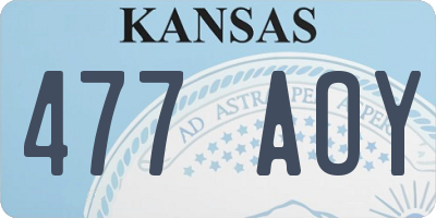KS license plate 477AOY