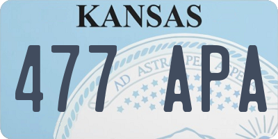 KS license plate 477APA