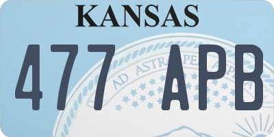 KS license plate 477APB