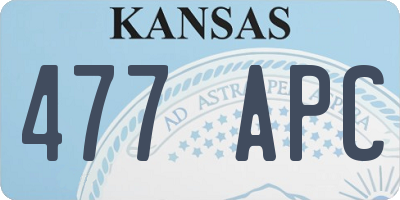 KS license plate 477APC