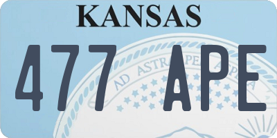 KS license plate 477APE