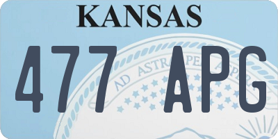 KS license plate 477APG