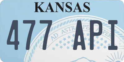 KS license plate 477API