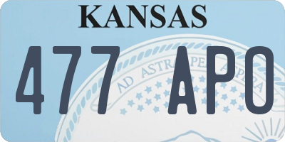 KS license plate 477APO