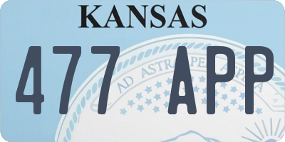 KS license plate 477APP