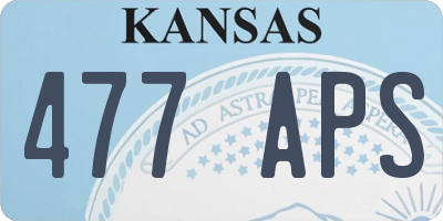 KS license plate 477APS