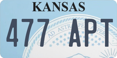 KS license plate 477APT