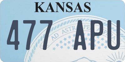 KS license plate 477APU