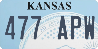 KS license plate 477APW