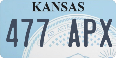 KS license plate 477APX